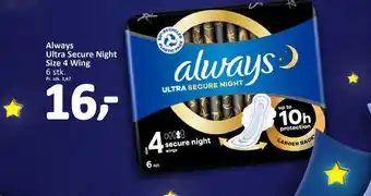 Normal Always Ultra Secure Night Size 4 Wing tilbud