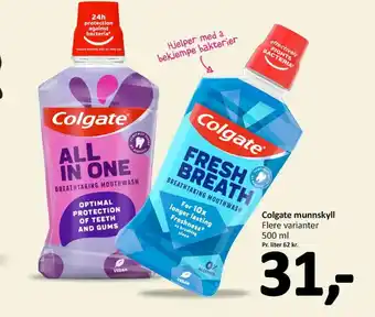 Normal Colgate munnskyll Flere varianter tilbud