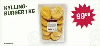 Holdbart KYLLING-BURGER 1 KG tilbud