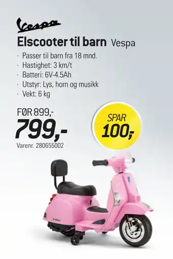 Thansen Elscooter til barn tilbud