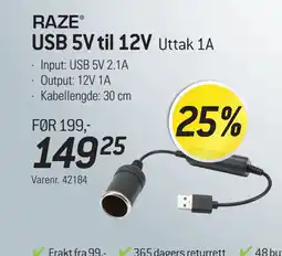 Thansen USB 5V til 12V tilbud