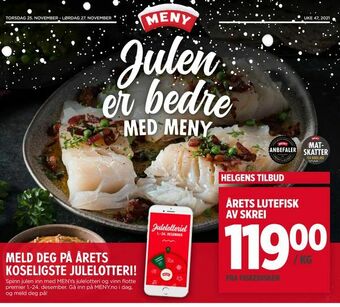 Meny Årets lutefisk av skrei tilbud