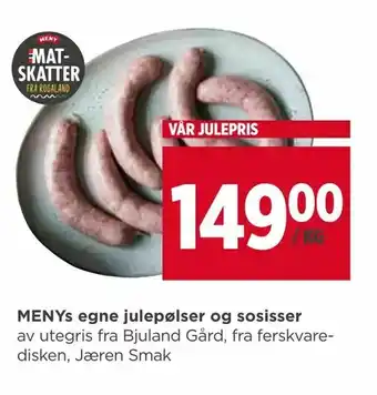 Meny MENYs egne julepølser og sosisser tilbud