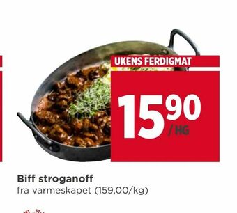 Meny Biff stroganoff tilbud