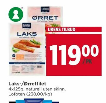 Meny Laks-/Ørretfilet tilbud