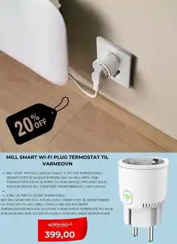 Clas Ohlson Mill smart wi-fi plug termostat til tilbud