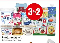 Spar Q/ SYNNOVE Porsjonsyoghurt tilbud