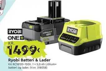 Mekk RYOBI Batteri & Lader tilbud