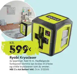 Mekk RYOBI Krysslaser tilbud