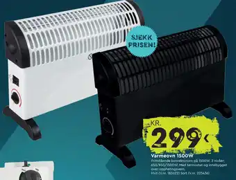 Mekk Varmeovn 1500W tilbud