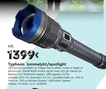 Mekk Typhoon lommelykt/spotlight tilbud