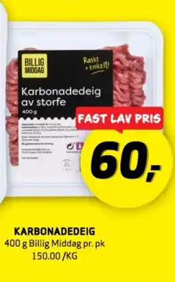 Bunnpris Karbonadedeig tilbud