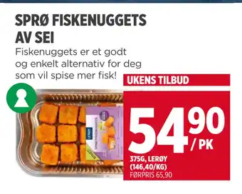 Meny SPRØ FISKENUGGETS AV SEI tilbud