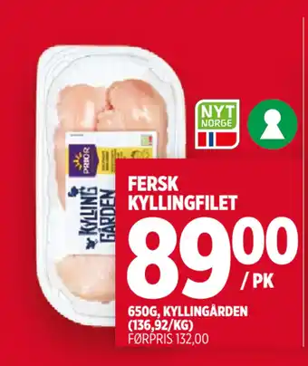 Meny FERSK KYLLINGFILET tilbud