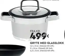 Mekk Gryte med glasslokk tilbud