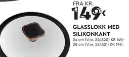 Mekk Glasslokk med silikonkant tilbud