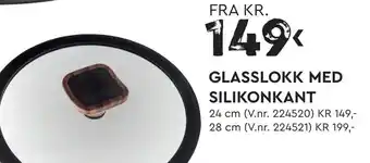 Mekk Glasslokk med silikonkant tilbud