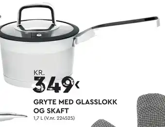 Mekk Gryte med glasslokk og skaft tilbud