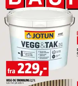 Bauhaus VEGG OG TAKMALING 2,7 L tilbud