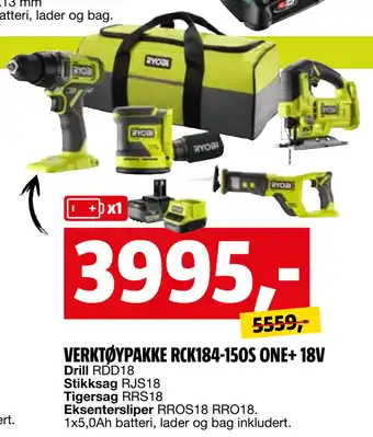 Bauhaus VERKTØYPAKKE RCK184-150S ONE+ 18V tilbud