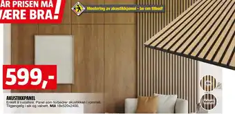 Bauhaus AKUSTIKKPANEL tilbud