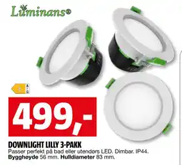 Bauhaus DOWNLIGHT LILLY 3-PAKK tilbud