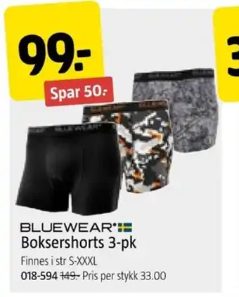 Jula BLUEWEAR': Boksershorts 3-pk tilbud