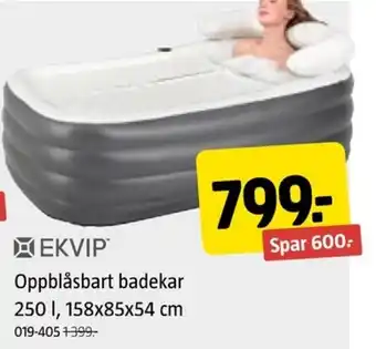 Jula EKVIP Oppblåsbart badekar tilbud