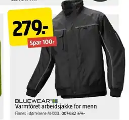 Jula BLUEWEAR:= Varmfôret arbeidsjakke for menn tilbud