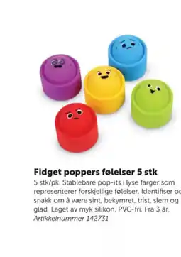 Lekolar Fidget poppers følelser 5 stk tilbud