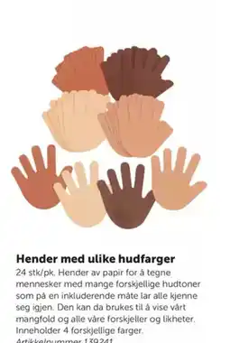 Lekolar Hender med ulike hudfarger tilbud