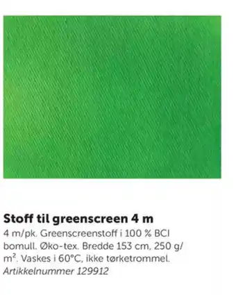 Lekolar Stoff til greenscreen 4 m tilbud