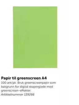 Lekolar Papir til greenscreen A4 tilbud