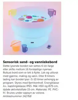 Lekolar Sensorisk sand- og vannlekebord tilbud