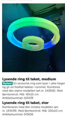 Lekolar Lysende ring til taket, medium tilbud