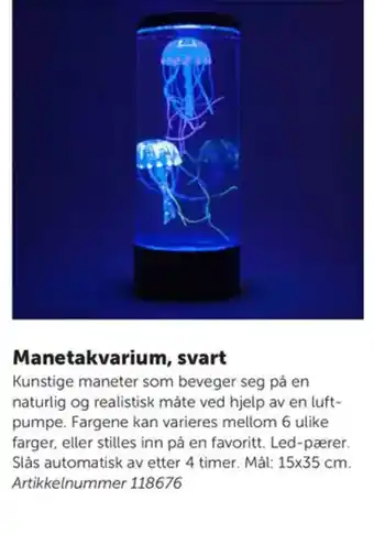 Lekolar Manetakvarium, svart tilbud