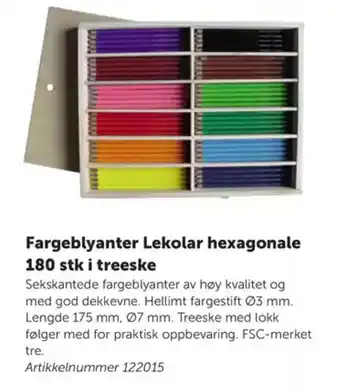 Lekolar Fargeblyanter Lekolar hexagonale 180 stk i treeske tilbud