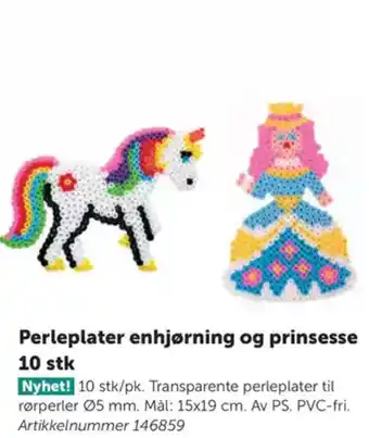 Lekolar Perleplater enhjørning og prinsesse 10 stk tilbud