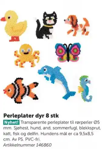 Lekolar Perleplater dyr 8 stk tilbud