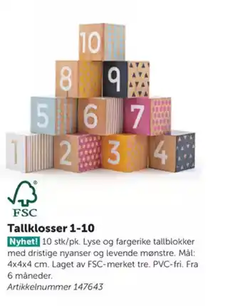 Lekolar Tallklosser 1-10 tilbud