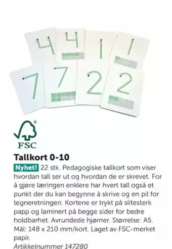 Lekolar Tallkort 0-10 tilbud