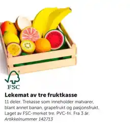 Lekolar Lekemat av tre fruktkasse tilbud