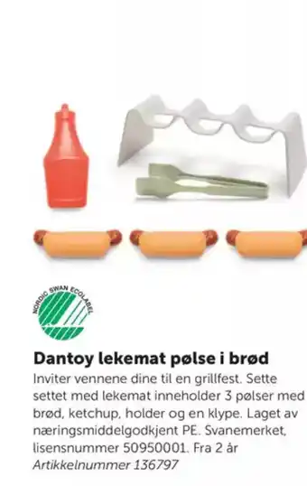 Lekolar Dantoy lekemat pølse i brød tilbud