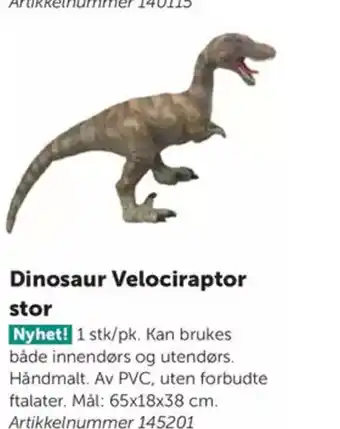 Lekolar Dinosaur Velociraptor stor tilbud