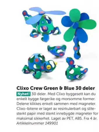 Lekolar Clixo Crew Green & Blue 30 deler tilbud