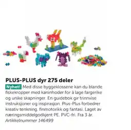 Lekolar PLUS-PLUS dyr 275 deler tilbud