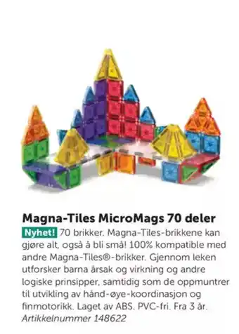 Lekolar Magna-Tiles MicroMags 70 deler tilbud