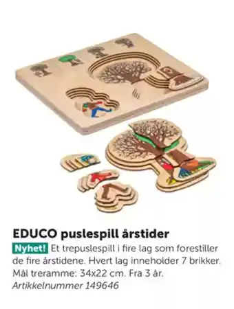 Lekolar EDUCO puslespill årstider tilbud