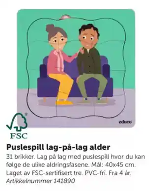 Lekolar Puslespill lag-på-lag alder tilbud