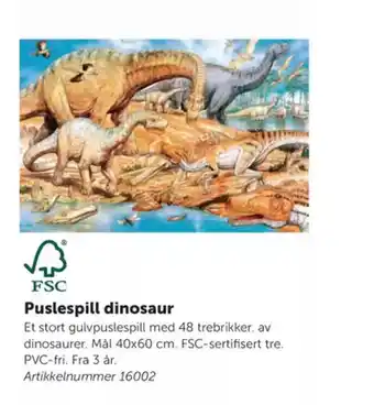 Lekolar Puslespill dinosaur tilbud